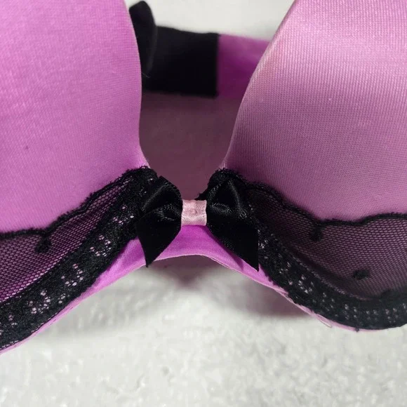 Victorias Secret Very Sexy Push Up Bra Lace Bow 32C Valentines Romantic Intimate - Picture 2 of 7
